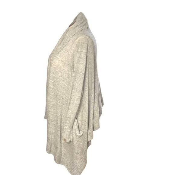 NWOT. - PURE DKNY Linen Cardigan, Gray, Minimalist, Neutral, Coastal, Beach, M/L - Picture 3 of 8